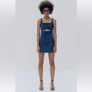 Zara Denim Cut-out Dress